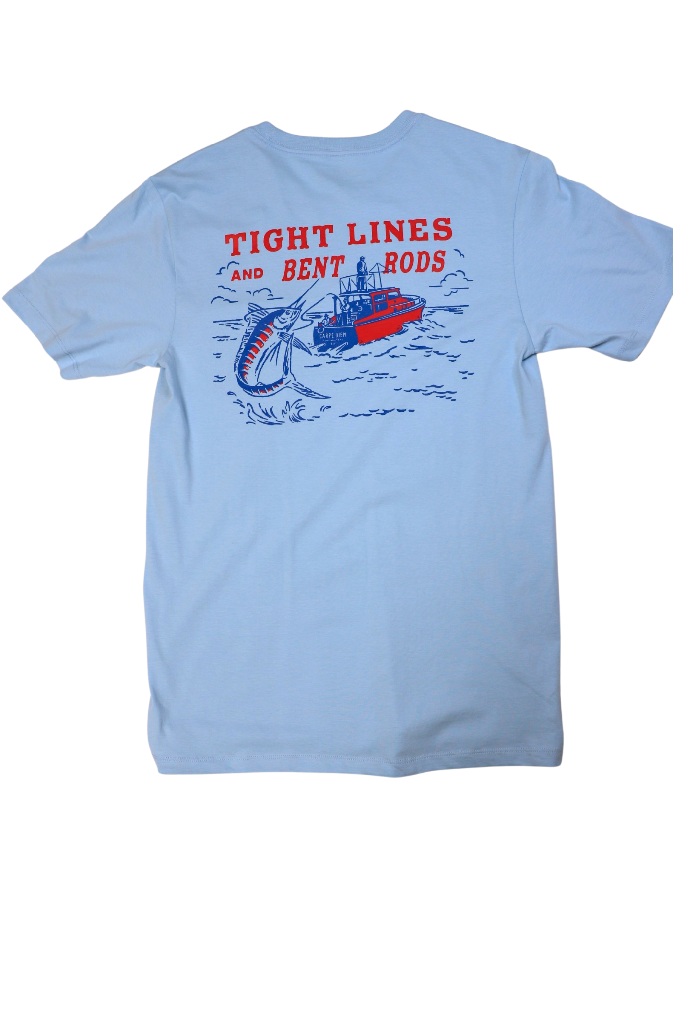 Tight Lines & Bent Rods Pocket T-Shirt - Chambray