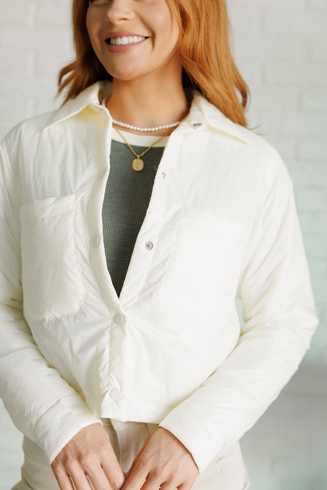 Hear Me Out Lightweight Puffer Jacket in White