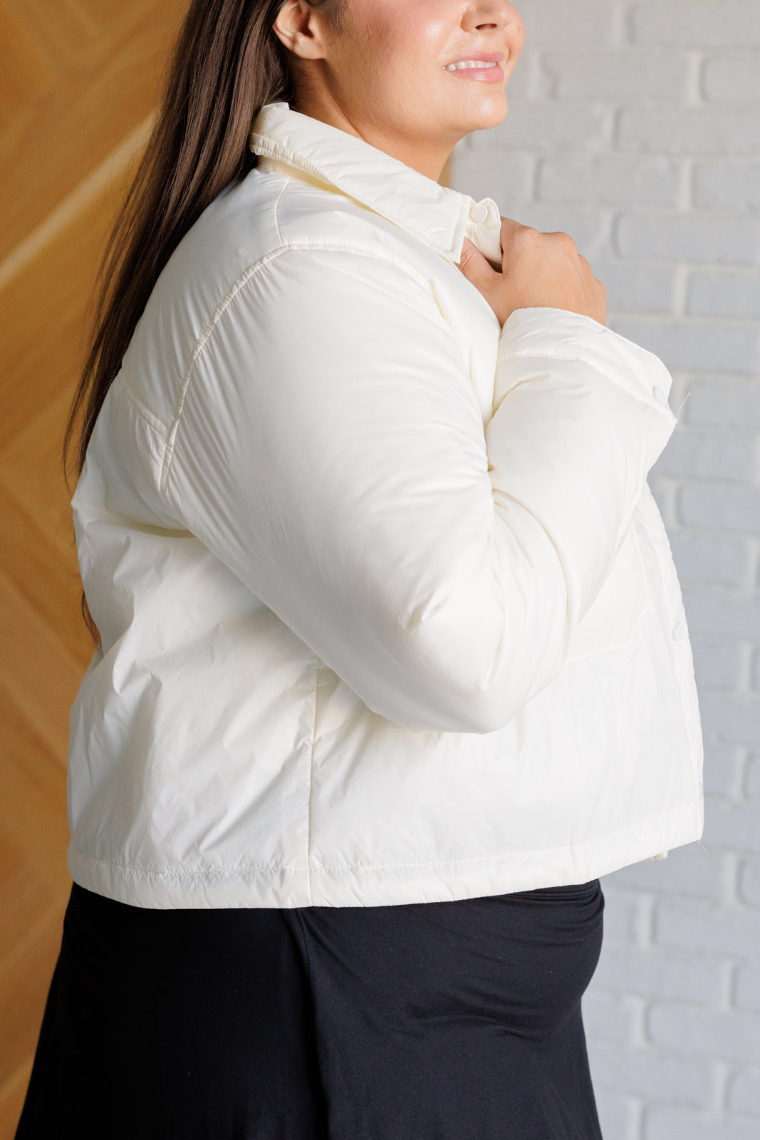 Hear Me Out Lightweight Puffer Jacket in White